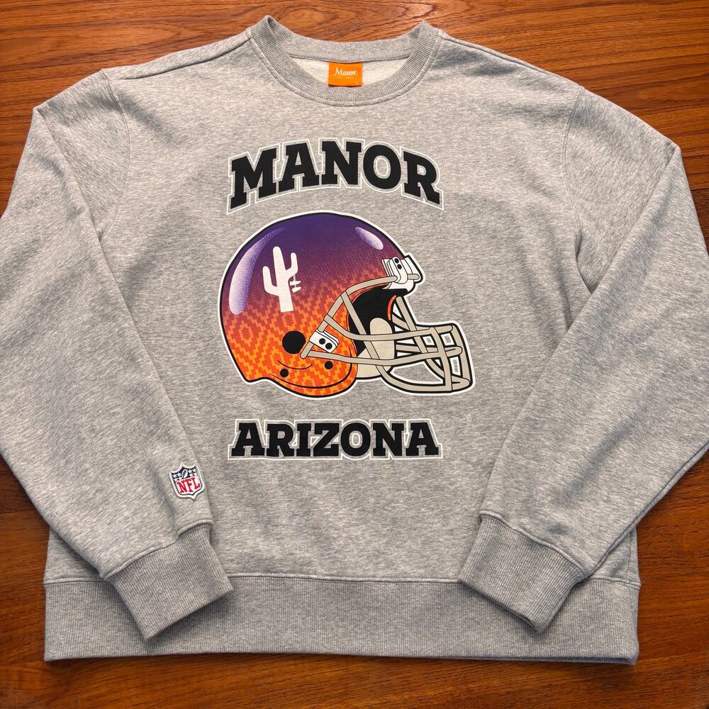 Manor Men's Gray Crew Neck Arizona Super Bowl LVII Sweatshirt Size Large